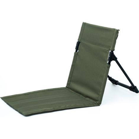 Klappstuhl 39,5 x 38,5 x 41,5 cm aus militärgrünem Stahlrohr mit Rückenlehne, ideal für ein Picknick am Strand oder auf der Wiese, 1 Stück (1/5)