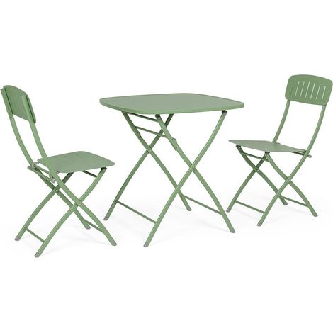 Set tavolo con 2 sedie "Bistrot" in acciaio verniciato per esterno -Terracotta