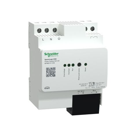 SCHNEIDER ELECTRIC MTN6513-1202 SPACELOGIC KNX - ALIMENTATION - 640MA - AVEC ALIM AUX ET CONTACT DE DIAGNOSTIC