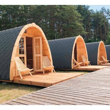 Casetta Camping Pod in Legno d' Abete Nordico(44mm) - cm 240x480cm - Pavimento incluso - ITALFROM320