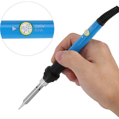 Fer à souder électrique 60 W à température réglable, kit d'outil portatif avec bouton marche/arrêt, prise UE 220 V (1/5)