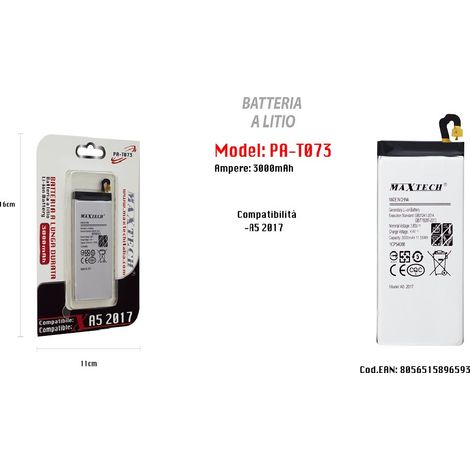 Trade Shop - SAMSUNG SMARTPHONE LITHIUM-AKKU 3000 MAH FÜR GALAXY A5 2017 MAXTECH PA-T073 -