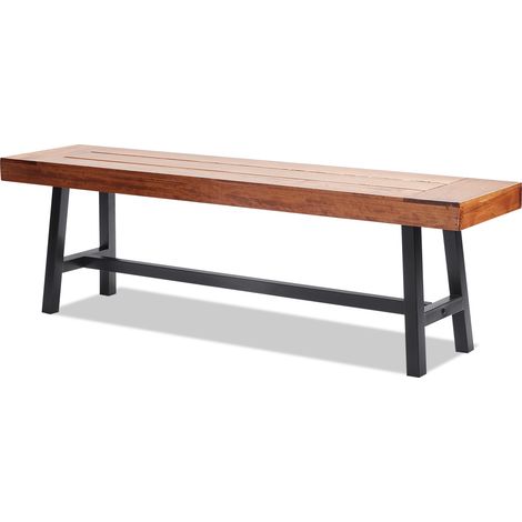 VEVOR Banco de Jardín de Madera Banco de Parque 160 cm Banco de Descanso Carga de 227 kg Banco de Jardín y Parque para 3 Personas con Respaldo Reposabrazos Banco para Jardín, Parque, Patio, Porche