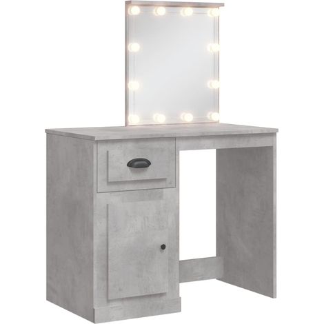 Coiffeuse avec lumières LED gris béton 90x42x132,5 (1/5)