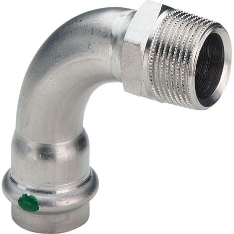 Viega arc Sanpress Inox 436933 28mmxR 1, 90 degrés, acier inoxydable, SC-Contur