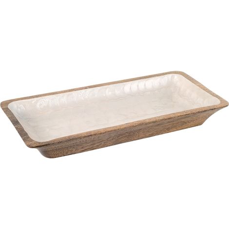 Signes Grimalt Bandeja De Vajilla Cocina  Bandeja Grande Cajas Y Bandejas Blanco 18x38x5cm 32731