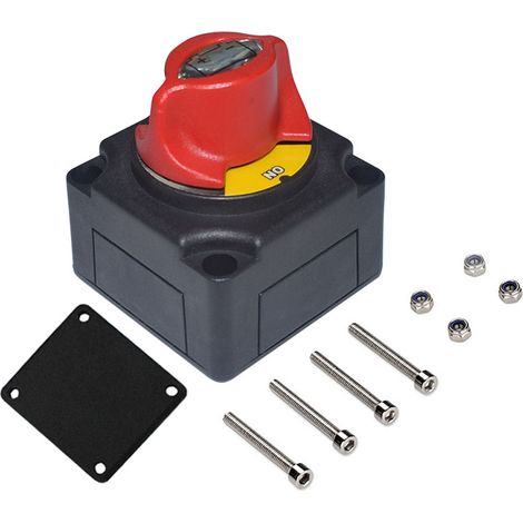 Interrupteur de batterie 12 V/24 V pour voiture, camion ou camping-car. Coupe-batterie principal avec sectionneur pour yacht, bateau, véhicule tout-terrain ou camping-car. (1/5)