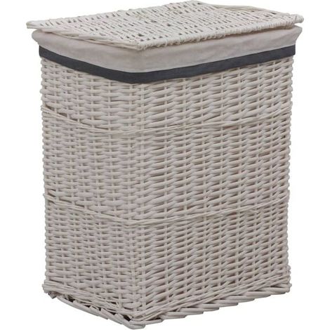 panier à linge en osier blanc (1/5)