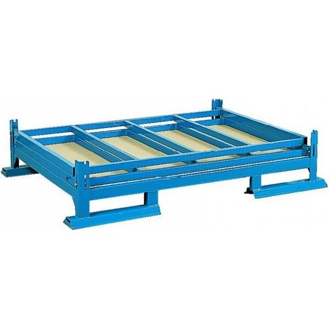 PROVOST - Palette à ridelles rabattables bois/acier 1500 x 1000 mm - Charge  500 kg - Bleu