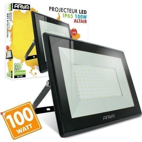 Foco LED de 100 W, 9000 lúmenes, IP66, alto brillo, temperatura de color: blanco cálido 3000 K