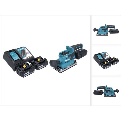 Makita DBO 382 RT Ponceuse vibrante sans fil 18 V 93 x 185 mm Brushless + 2x batterie 5,0 Ah + chargeur (1/5)