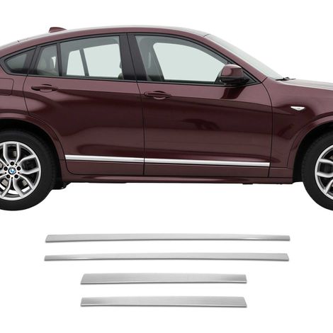 Garniture baguette de porte latérale pour BMW X4 F26 2014-2018 inox Chromé 4pcs (1/5)
