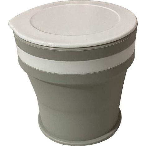 Gobelet à café pliable en silicone avec graduation, réutilisable, grande capacité, gris