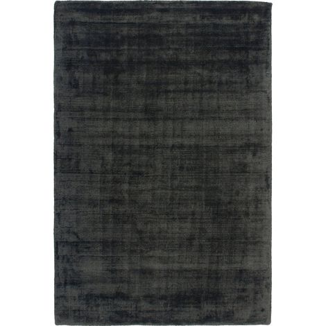 Tapis vintage anthracite en viscose tissé main - 170 x 120 cm