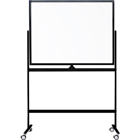 Fahrbares Whiteboard "Color" - Schwarz - 90 x 120 cm - Doppelseitig & magnetisch