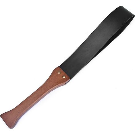 Fouet Pour Cheval - Cuir Naturel - Manche Bois - Longueur Totale 49 Cm - Noir - 1 Pièce