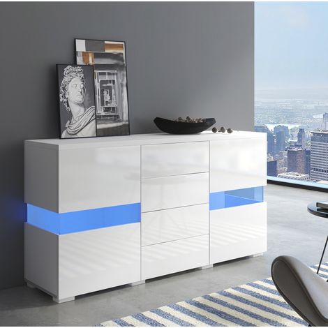 Mueble TV con LED y 4 cajones MDF 140 cm OKMYHOME (1/5)