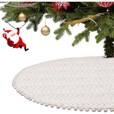 Tappetino Albero Natale Pelliccia Sintetica Rotondo 91 cm Beige (1/5)