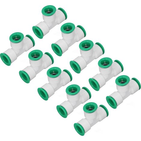 10 Stück T-Stück-Verbinder, 3-Wege-Schnellkupplung, Push-Wasserrohradapter, Schlauchverbinder für Bewässerung, 32 mm / 1,3 Zoll Innendurchmesser (1/5)