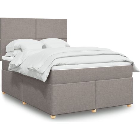 Boxspringbett mit Matratze Taupe 160x200 cm Stoff