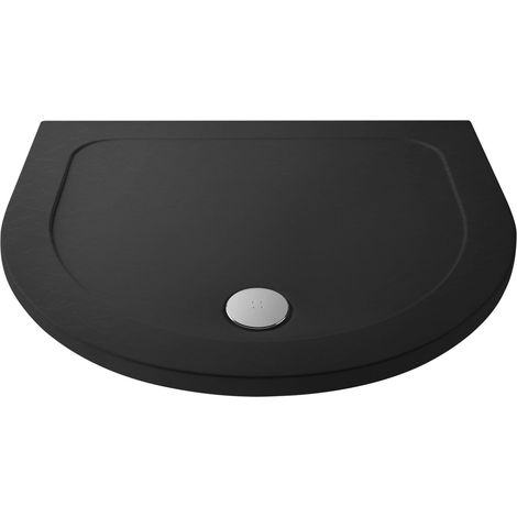 Nuie Pearlstone Grey Slate Effect Bespoke D-Shaped Shower Tray 1050mm x 950mm (1/2)