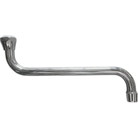 Bagnoclic – Bec pour robinet 30 cm – Acier chromé – Raccordement standard 3/4 – Aérateur amovible et joint d'étanchéité inclus