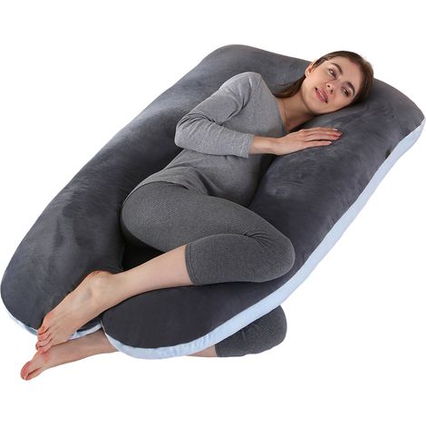Oreiller de grossesse, oreiller en forme de U amovible et lavable, grand coussin, oreiller lombaire (1/5)