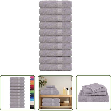 vidaXL Handtücher 10 Stk. Grau 50x100 cm 360 g/m² 100% Baumwolle (1/5)
