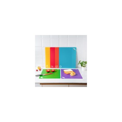 6 pcs Planches à Découper Plastiques Code Couleur - Grande Planche à Découper Plastique - Set Planche à Découper (1/5)