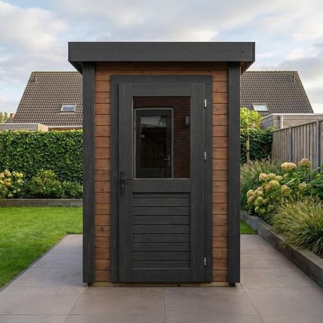 Abri de jardin en bois Mira 1.59x3.09m - 4.91m2 - Ep. 28mm - Traité (1/4)