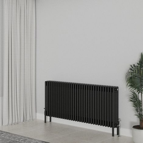 WarmeHaus Traditional Radiator 600x1460mm Black 4 Column Heater (1/5)