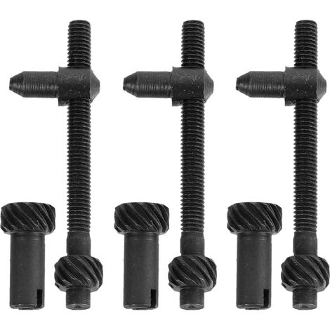 3 Ensembles Vis de Tension de Chaîne pour Tronçonneuse en Fer Noir Compatible 4500 5200 5800, Installation Facile et Réglage Précis pour Usage Domestique et Jardin (1/5)