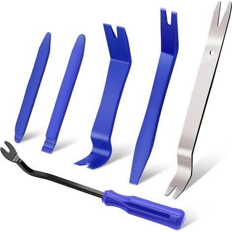 Kit d'outils de démontage pour le retrait des panneaux de fixation de portières et des tableaux de bord au de voiture, 6 pièces (1/5)