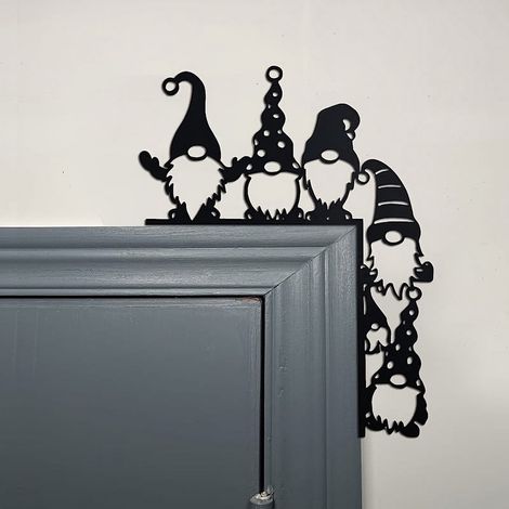 Plaque Décorative - Santa Claus En Fer - Pour Porte Ou Coin De Mur - Noël Et Action De Grâce - 1 Pièce (1/5)