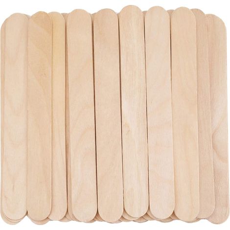 Lot de 600 bâtonnets de glace en bois, spatules en bois, loisirs créatifs, bâtonnets en bois pour travaux manuels, pour mélanger (1/4)