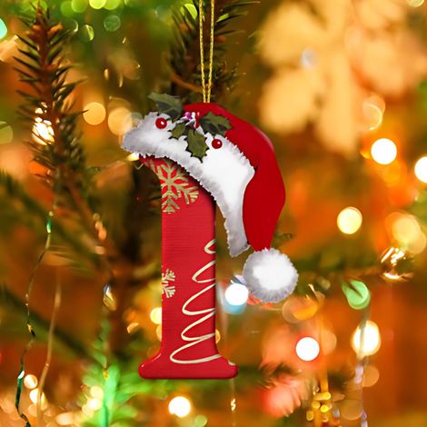 Lettre Décoration Arbre De Noël - 26 Pièces Acrylique 8 cm - Ornement Personnalisable Pour Arbre Intérieur Extérieur - Lot Complet (1/5)