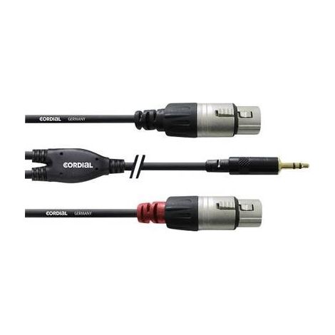 Cordial Audio Cavo adattatore [1x Spina jack da 3.5 mm - 2x Presa XLR] 1.80 m Nero
