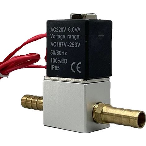 Válvula solenoide neumática, bidireccional normalmente cerrada, puerto hembra de 1/4", conexión de 12 mm a 12 mm (tipo espiga), 24 V CC (1/2)