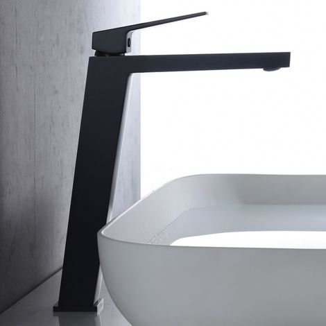Imex - Grifo Monomando Lavabo Caño Alto Negro Serie Art (1/4)
