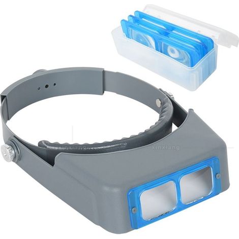 Loupe serre-tête, loupe professionn à double objectif pour bijoux, loupe binoculaire en verre opitcal avec grossissement d'objectif-1,5X 2X 2,5X 3,5X pour réparation, travaux manuels (1/5)