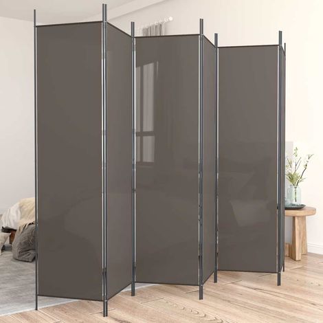 Divisorio a 6 Pannelli Antracite 300x220 cm Tessuto vidaXL
