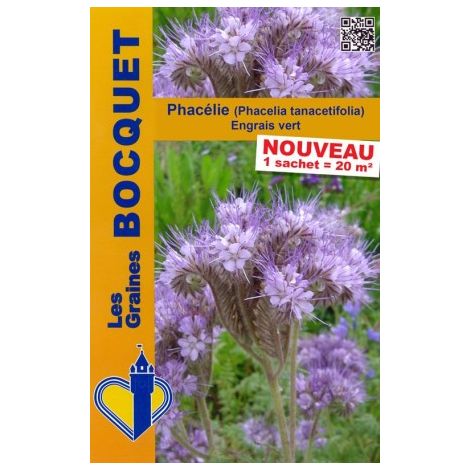 Phacélie (Phacelia tanacetifolia) – Mélange fleuri 100g – Plante mellifère pour enrichir le sol – Croissance rapide en 60 jours – Graines Bocquet