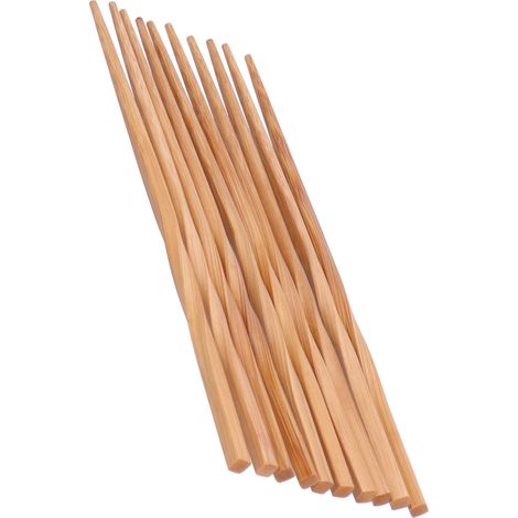 Ensemble de 5 paires de baguettes torsadées en bambou, originales et écologiques, pour la maison et le restaurant. (1/5)