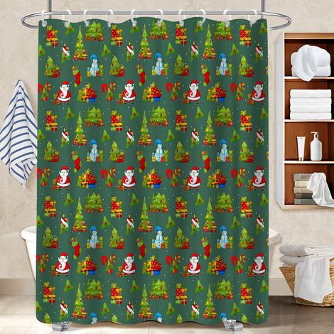 Rideau de bain imprimé polyester 180x180 poids aux ourlets rideau séchage rapide pour salon de coiffure (1/5)