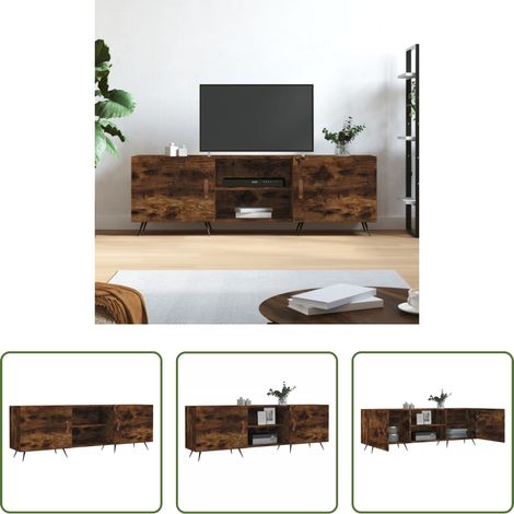 TV-Ständer Holz - TV-Schrank Räuchereiche 150x30x50 cm Holzwerkstoff (1/5)