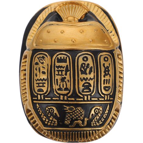 Scarabée égyptien miniature en résine dorée, amulette chic pour décoration bureau