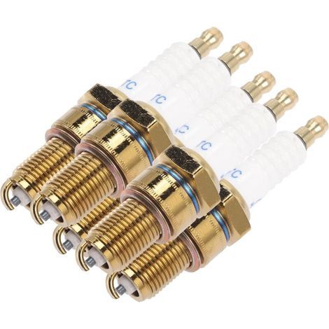 Lot de 5 Bougies d'Allumage pour Générateur et Tondeuse à Gazon Compatibles Micro-Bineuse et Truelles Motorisées Usage Rural (1/5)
