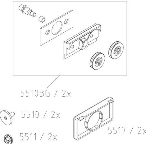 Kermi 2535873 EBNI012 Set chariots de roulement