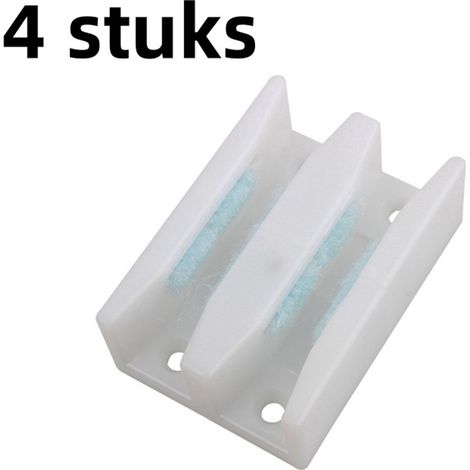 Lot de 4 butoirs pour porte coulissante accessoire de douche positionneur de porte coulissante en verre à double fente guide limiteur blanc (1/5)