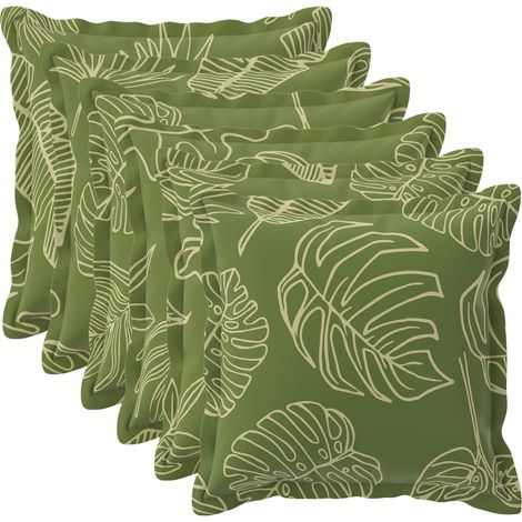 Kissenbezug 6 stk. HOUTEN Blattdesign 35 x 35 cm Polyester vidaXL